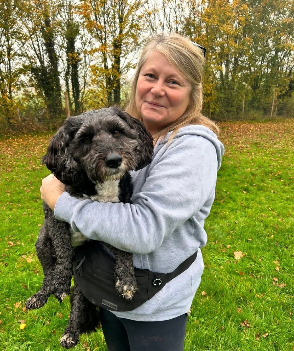 Julie with a dog — Liberty's house sitting service